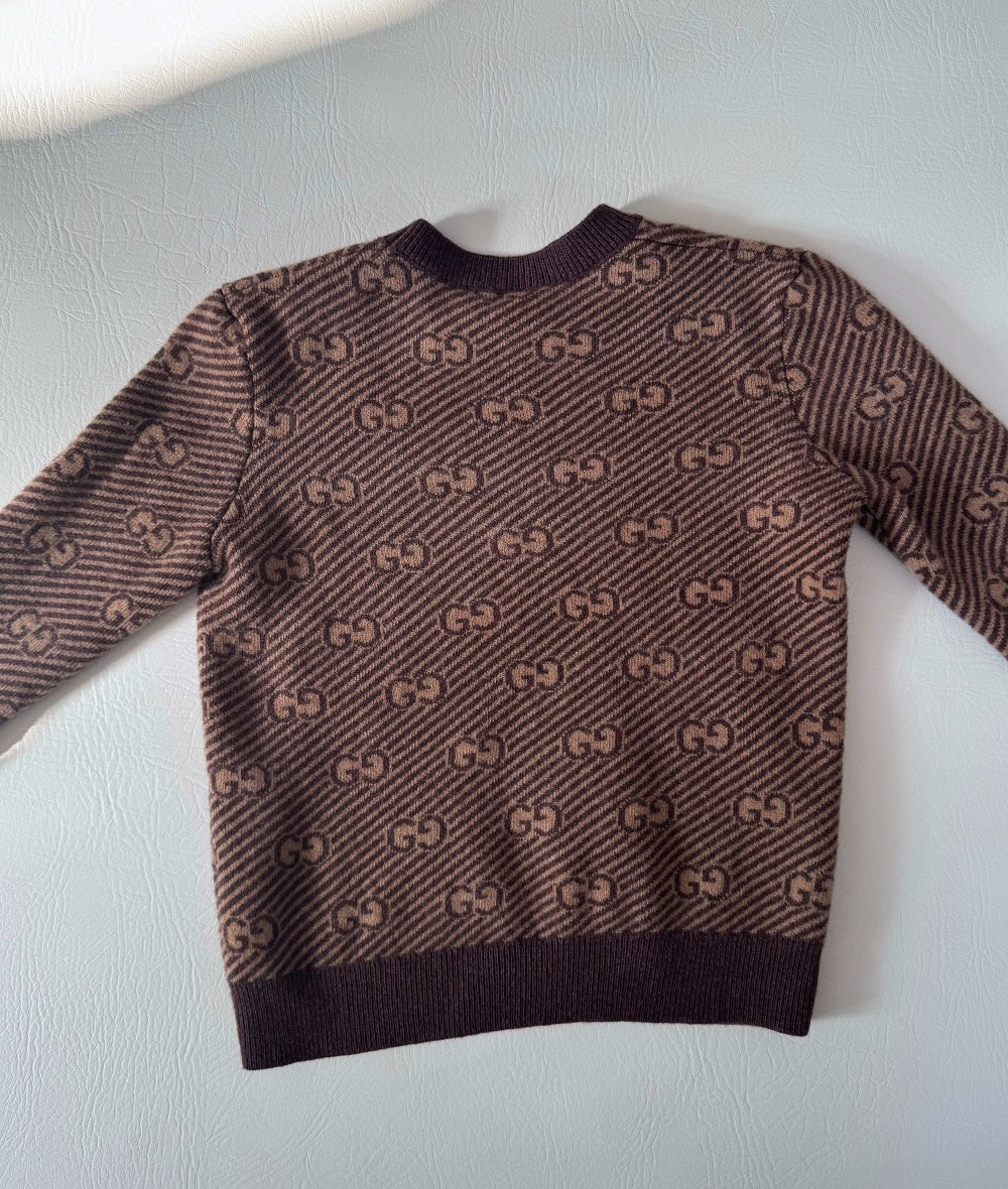 Gucci Brown GG Wool Monogram Jumper