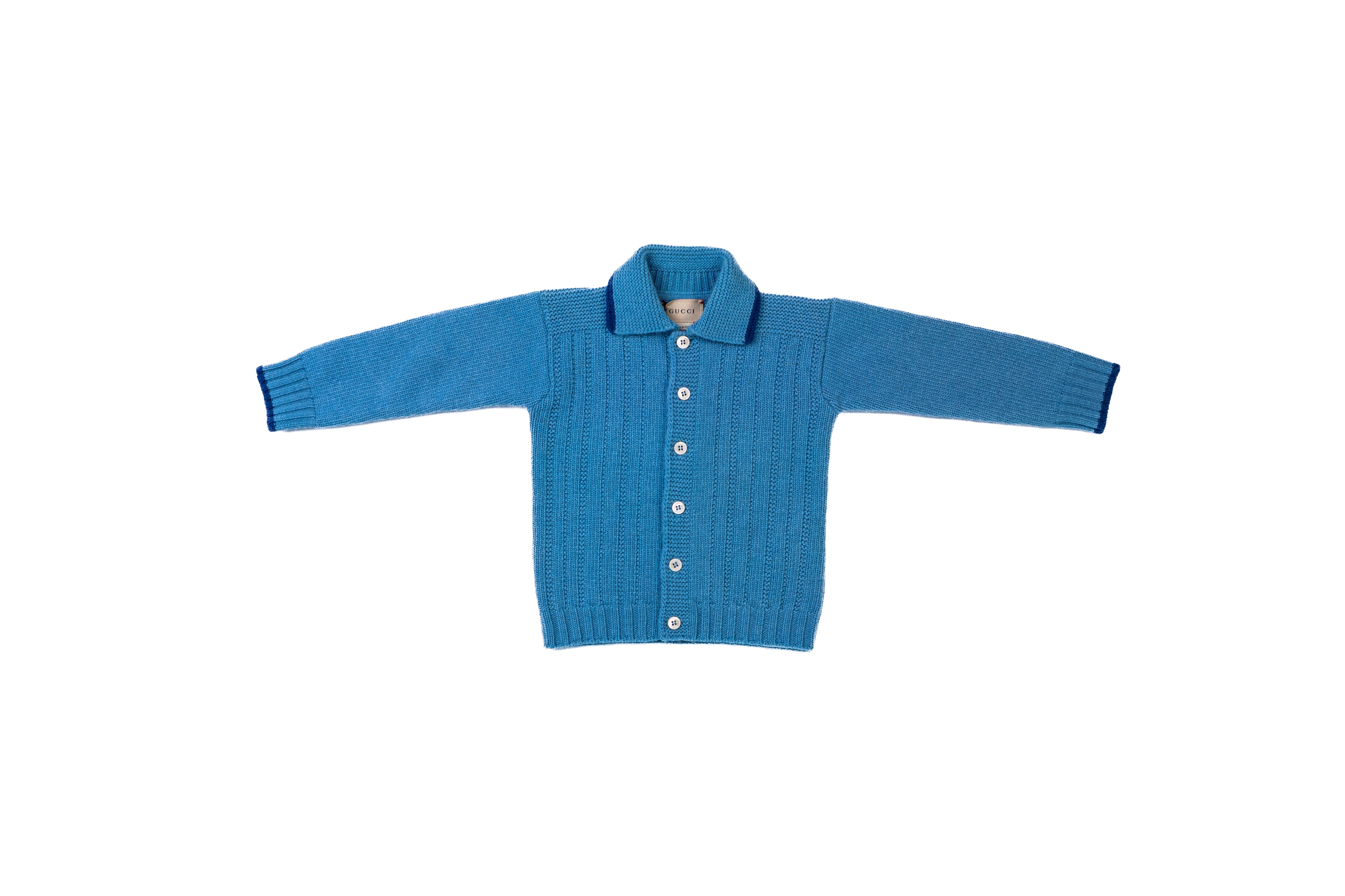Gucci Blue Wool Cardigan and bottoms