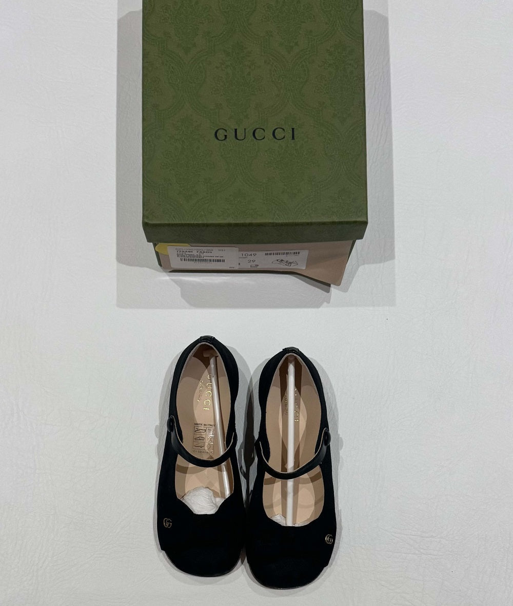 Gucci Black Girls Flat Ballet Shoes