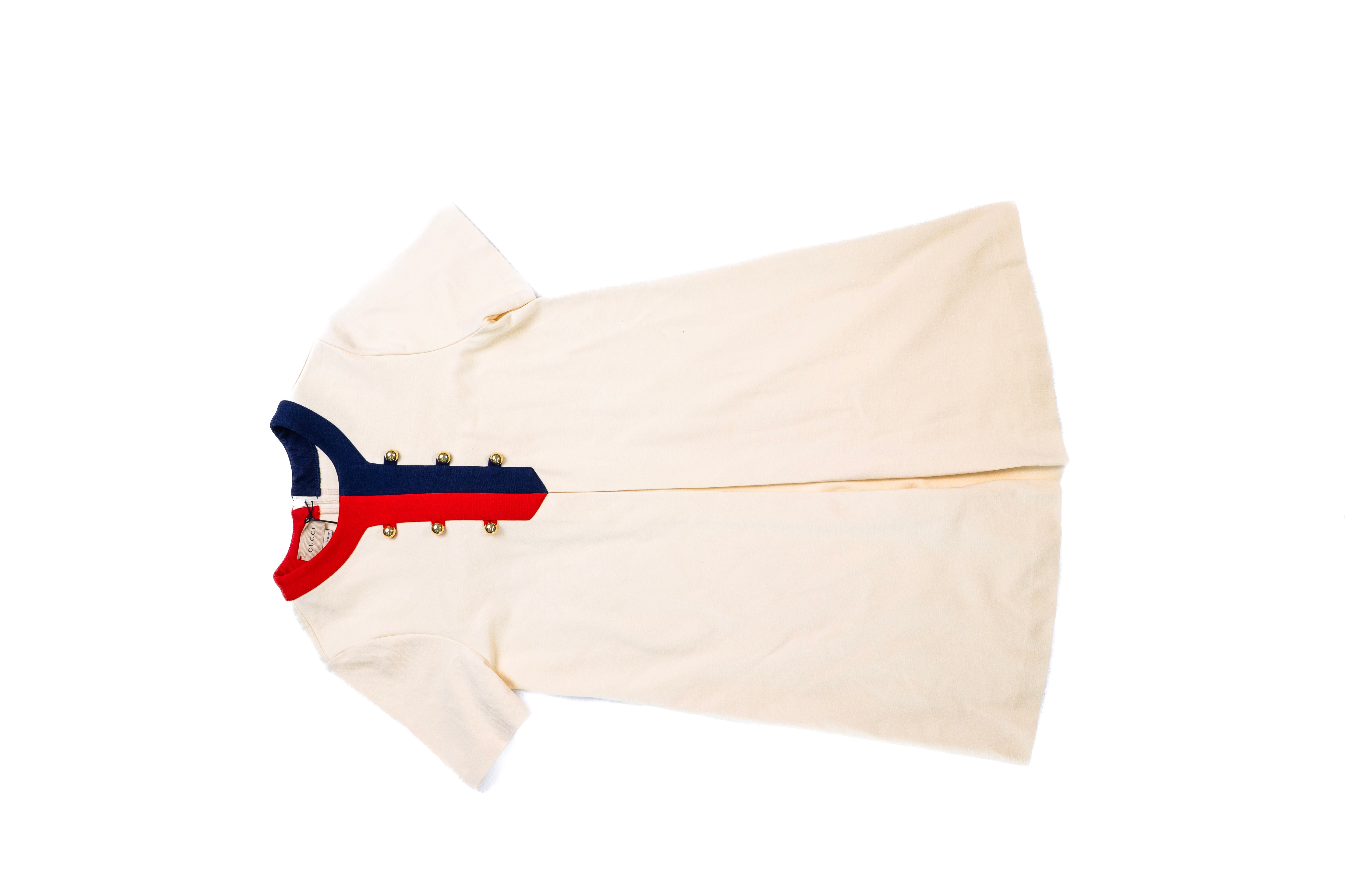Gucci Girls Web Trim Box Pleat Dress