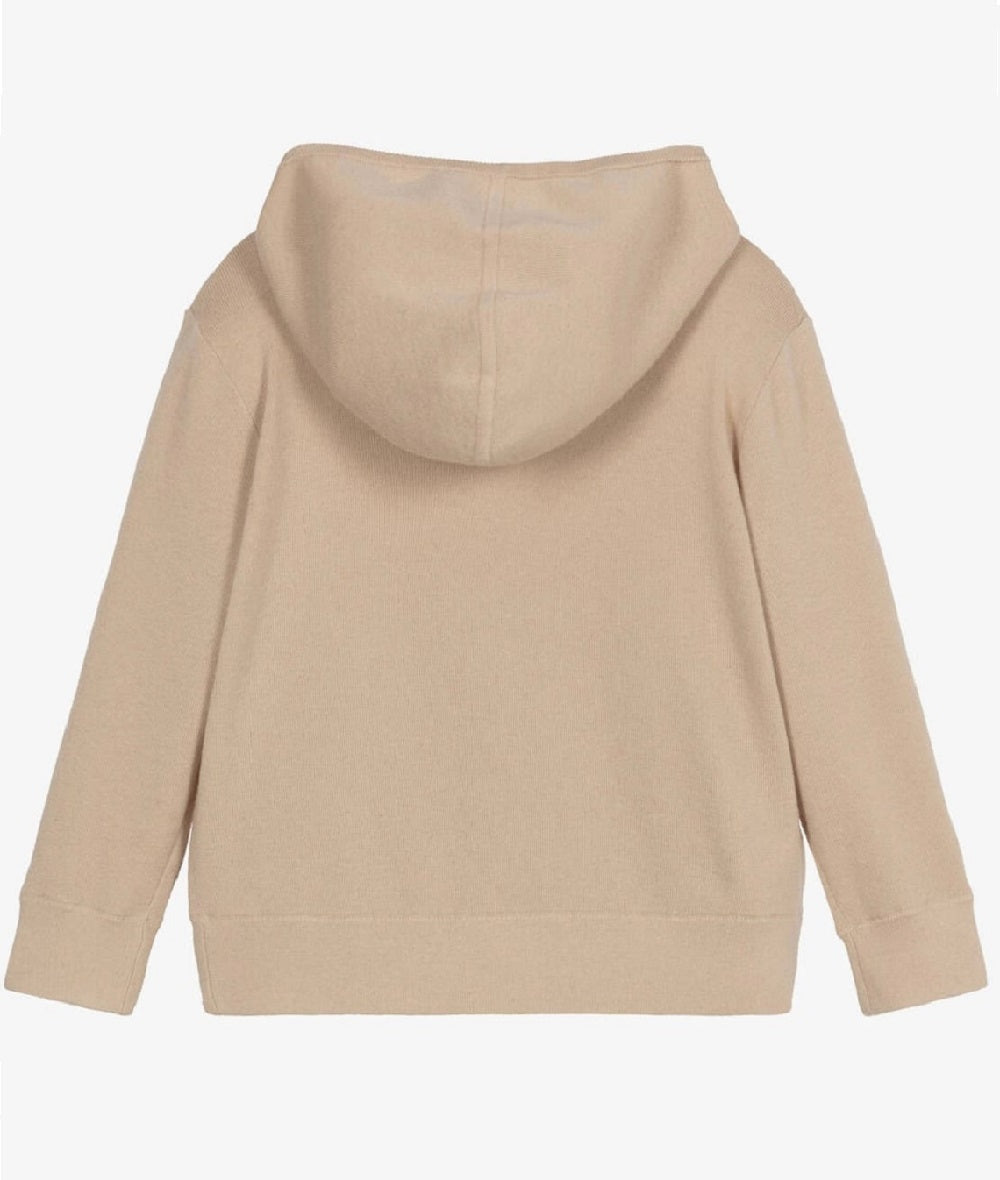 Burberry Girls Beige Cashmere EKD Zip-Up Hoodie