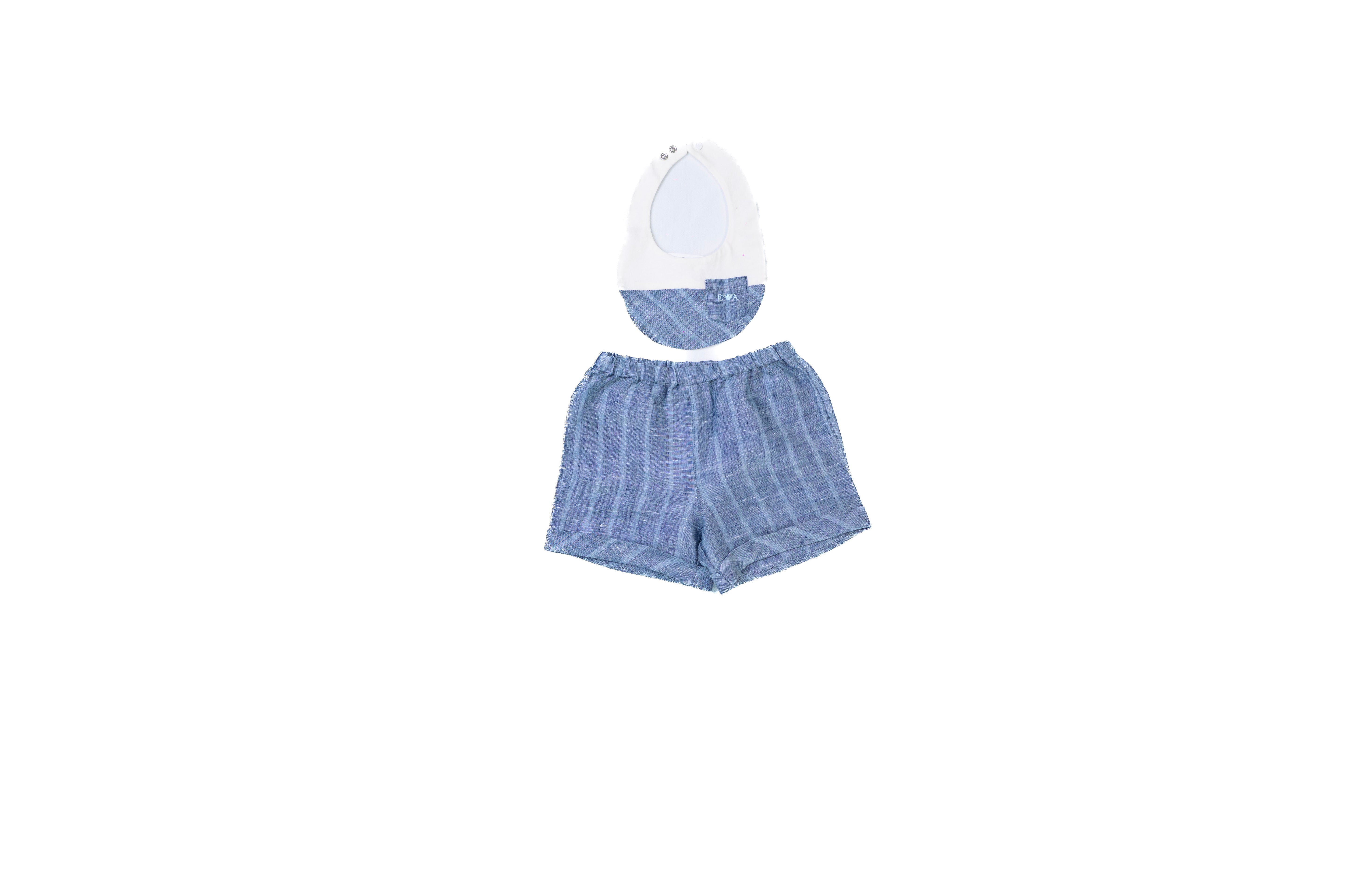 Emporio Armani Baby Shorts & Vest Set with Bib