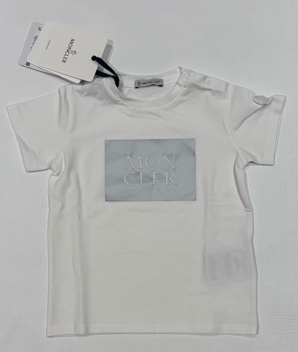 Moncler Boys Silver Logo T-Shirt