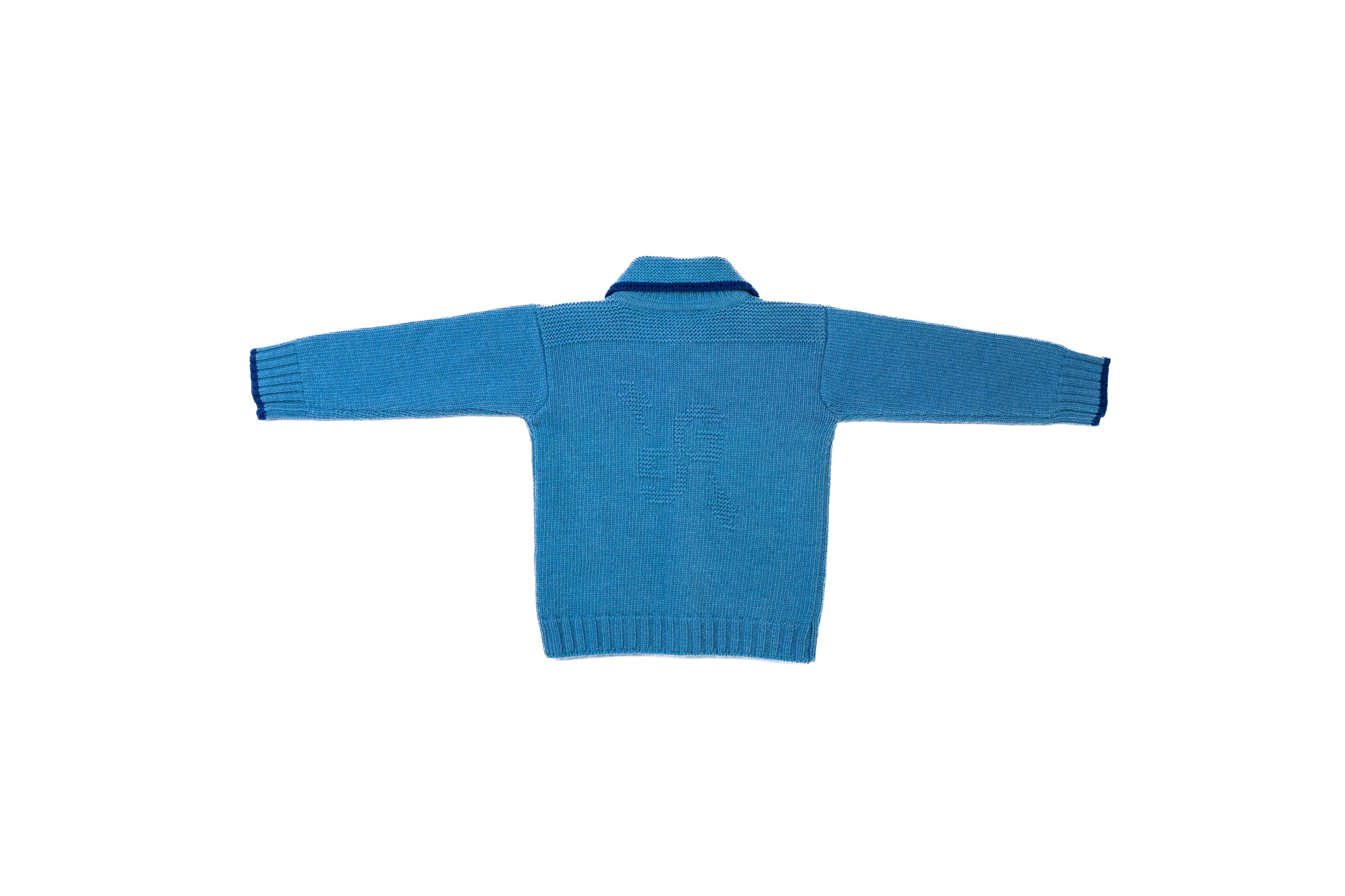 Gucci Blue Wool Cardigan and bottoms