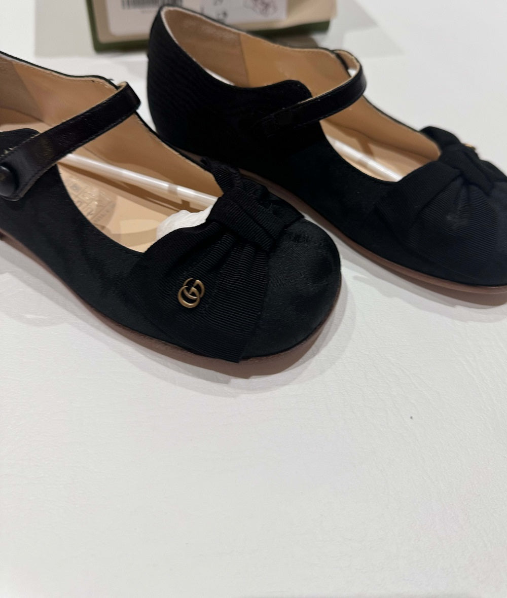 Gucci Black Girls Flat Ballet Shoes