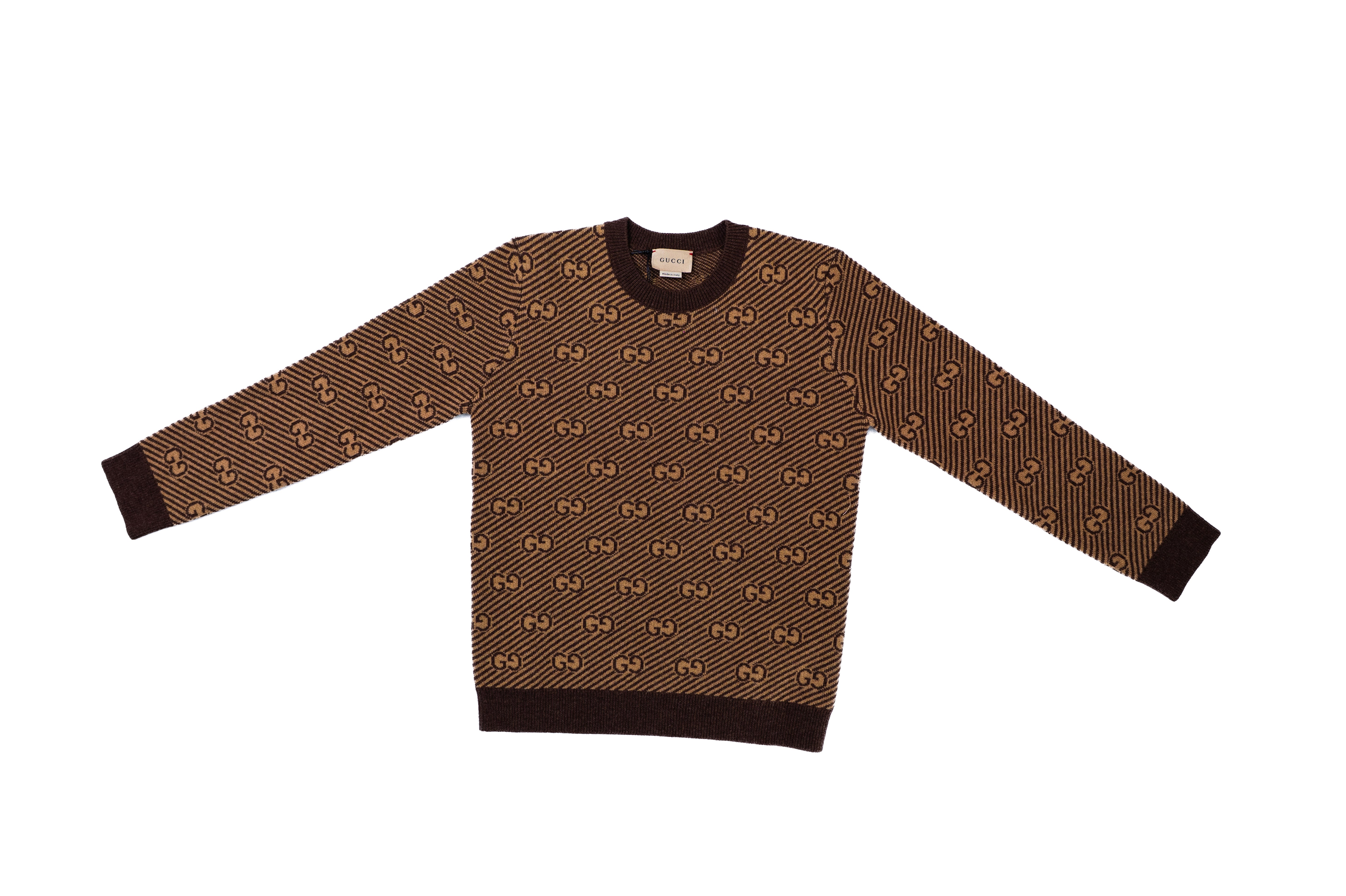 Gucci Brown GG Wool Monogram Jumper