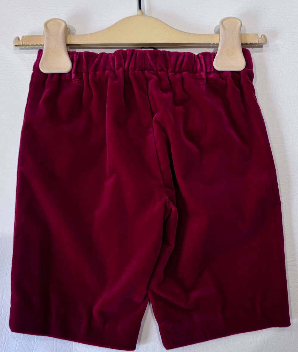 Gucci Kids Unisex Red Velvet Shorts