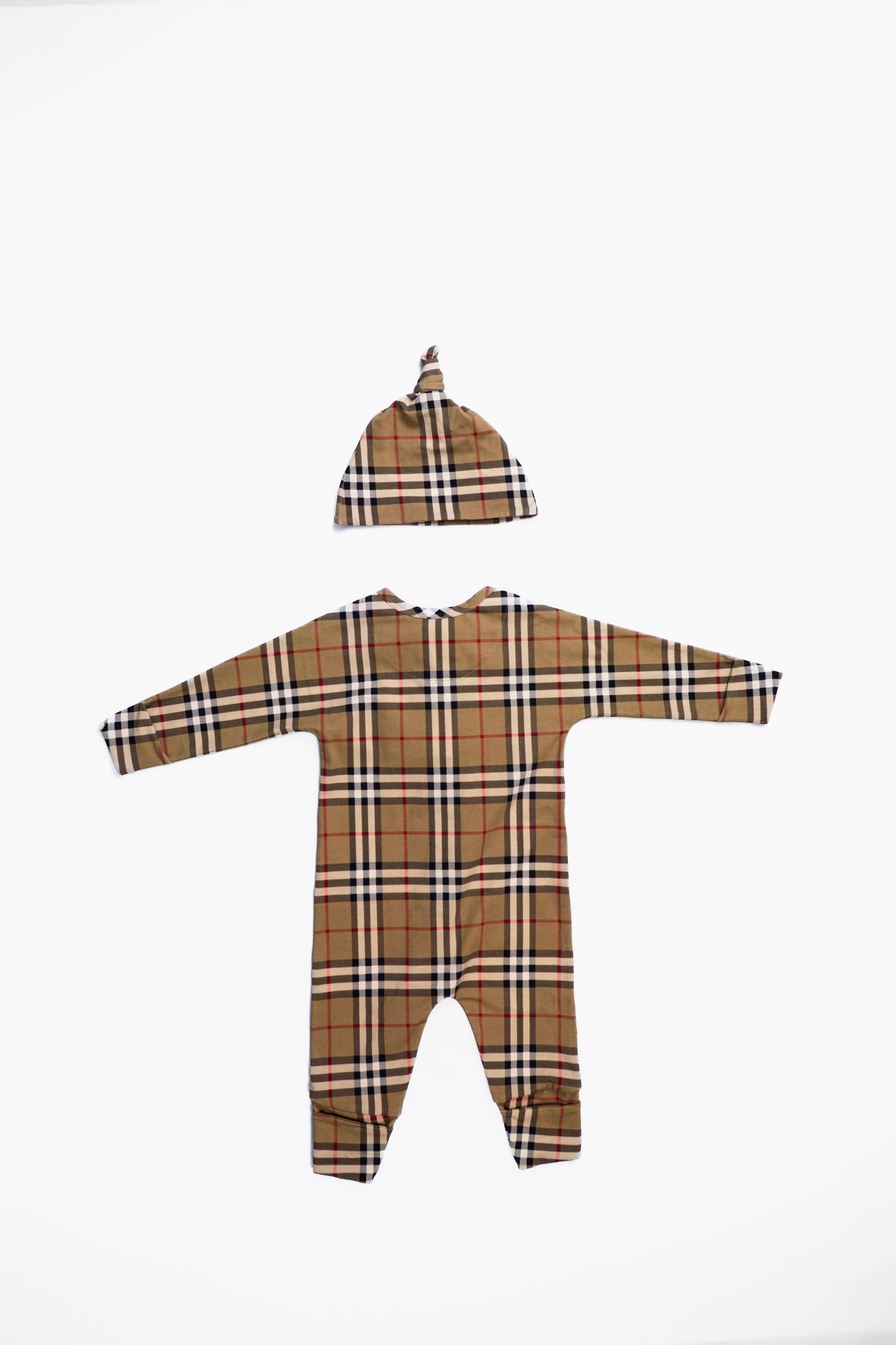 Burberry Unisex Baby Grow and Hat Set