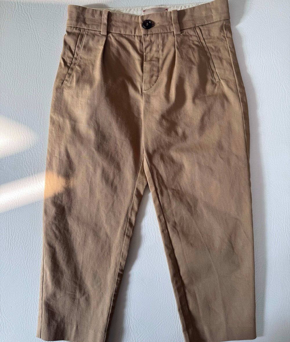 Gucci Boys Beige Chinos with Green Logo