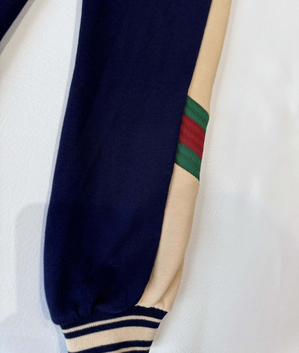 Gucci Boys Navy Blue Cotton Web Joggers