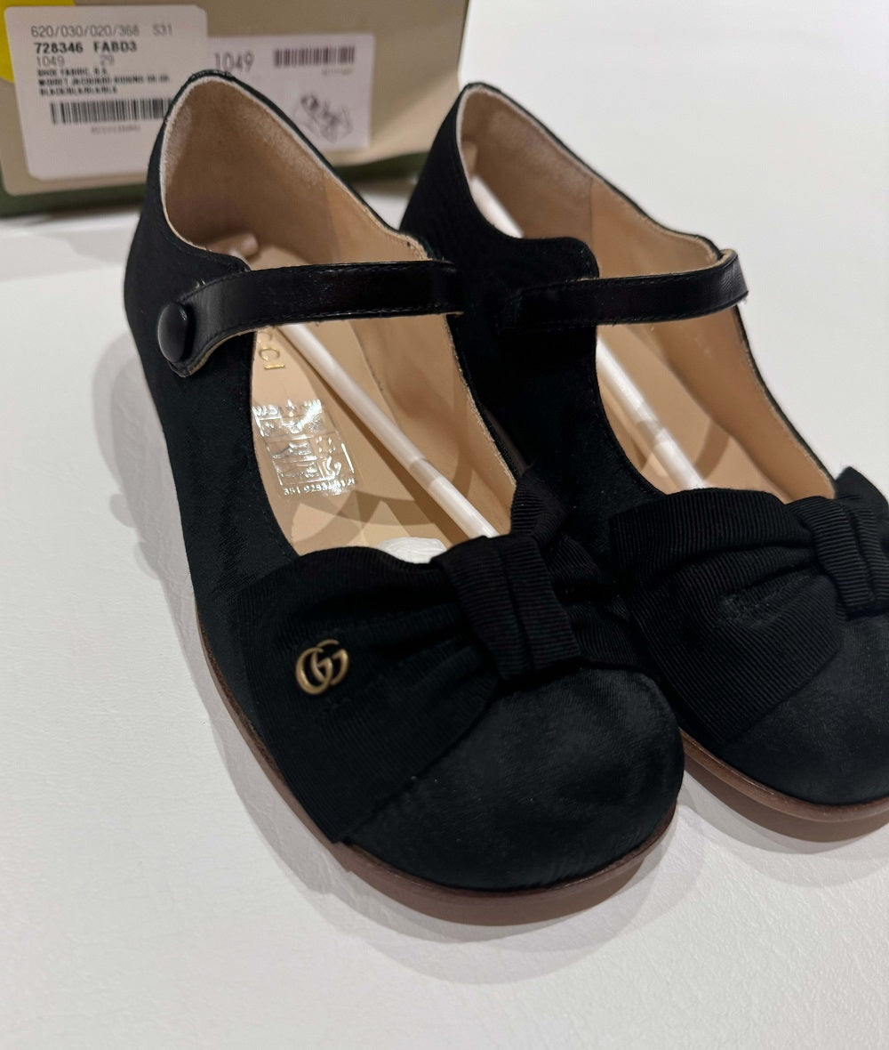 Gucci Black Girls Flat Ballet Shoes